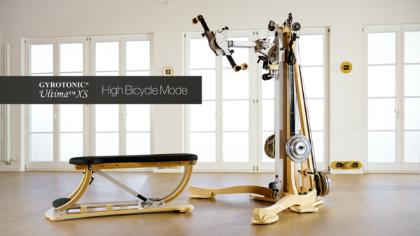 The Gyrotonic Ultima is shown in a High Bicycle Mode.