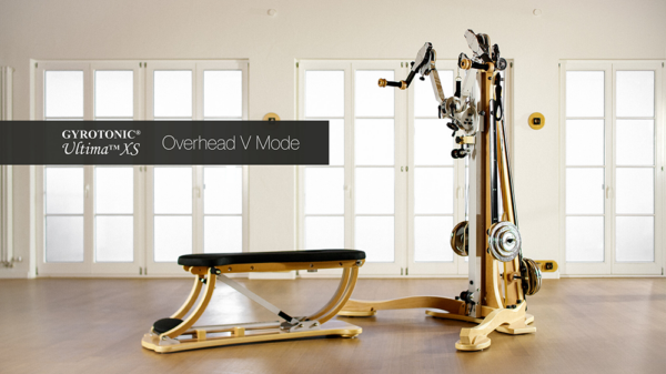 The Gyrotonic Ultima XS is shown in an Overhead V Mode