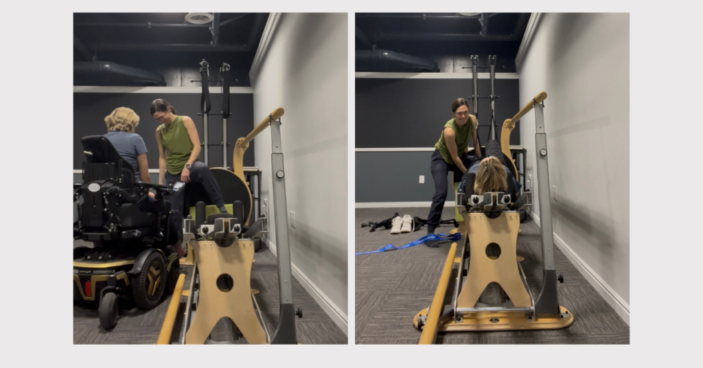 Gyrotonic trainer demonstrating the benefits of the Gyrotonic Method for every body
